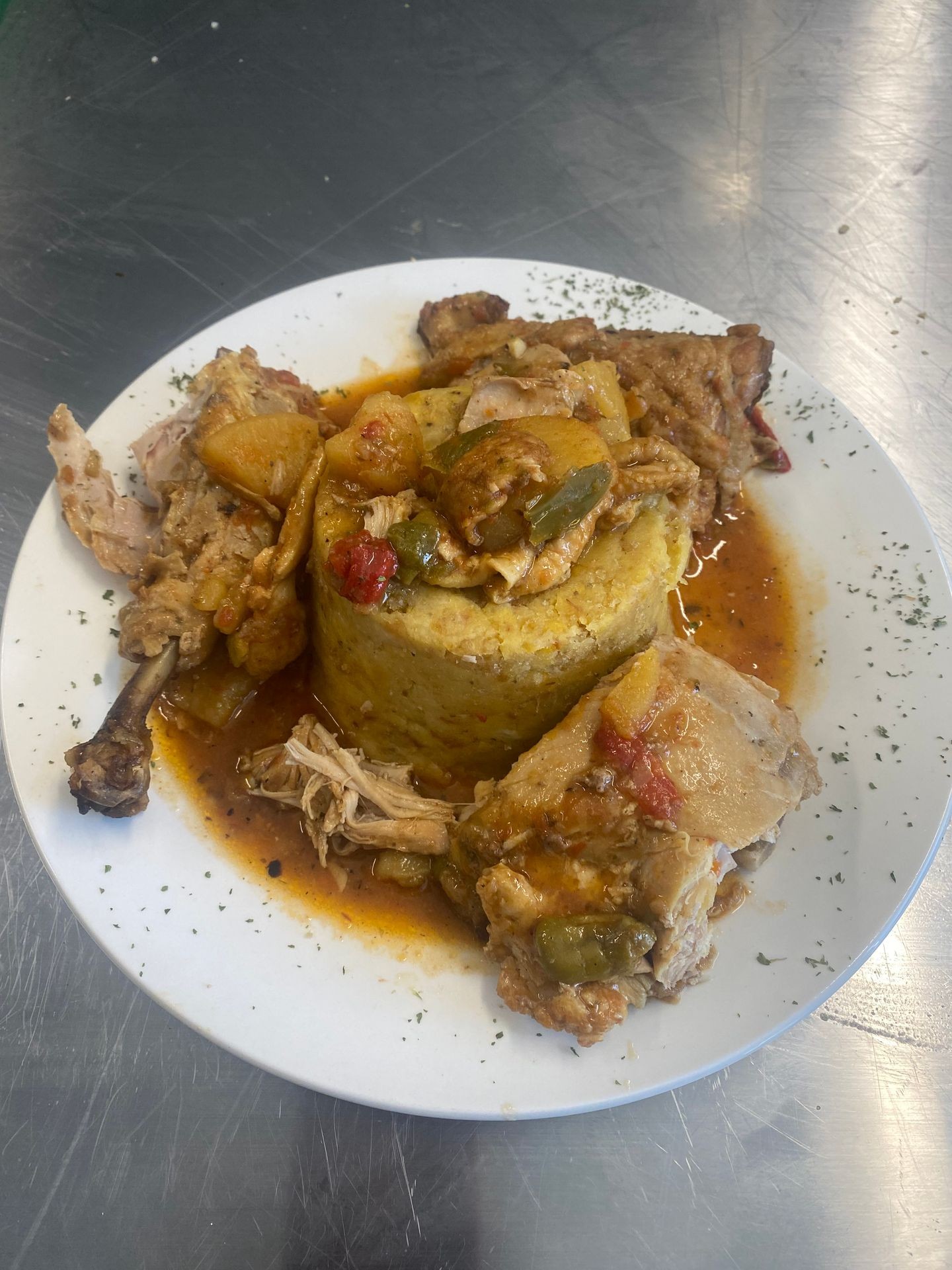 Mofongo with Chicken, Pork or Shrimp