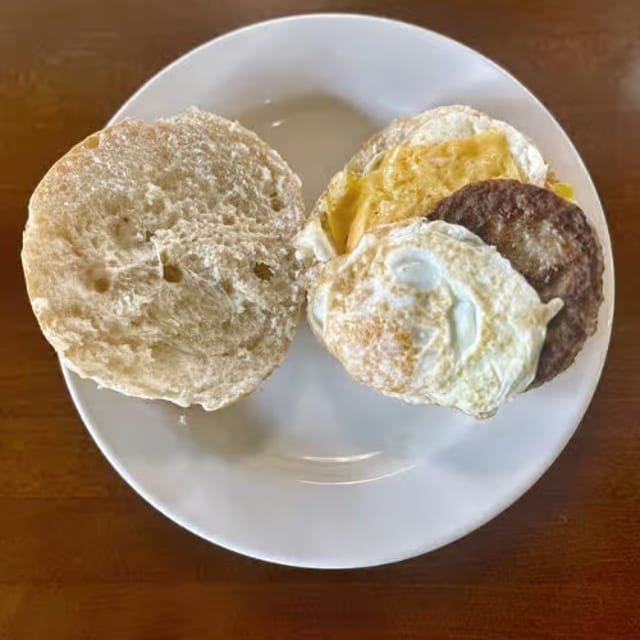 Sausage, Egg, & Cheese Sandwich.