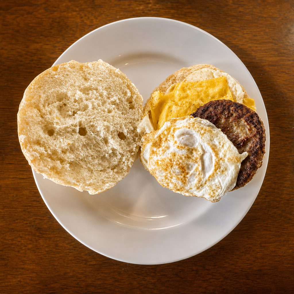 Sausage, Egg, & Cheese Sandwich.