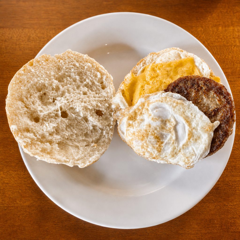 Bagel, Sausage, Egg & Cheese.